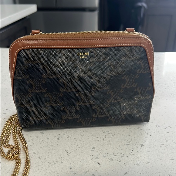Celine Brown and Black Crossbody Bag - Picture 1 of 3